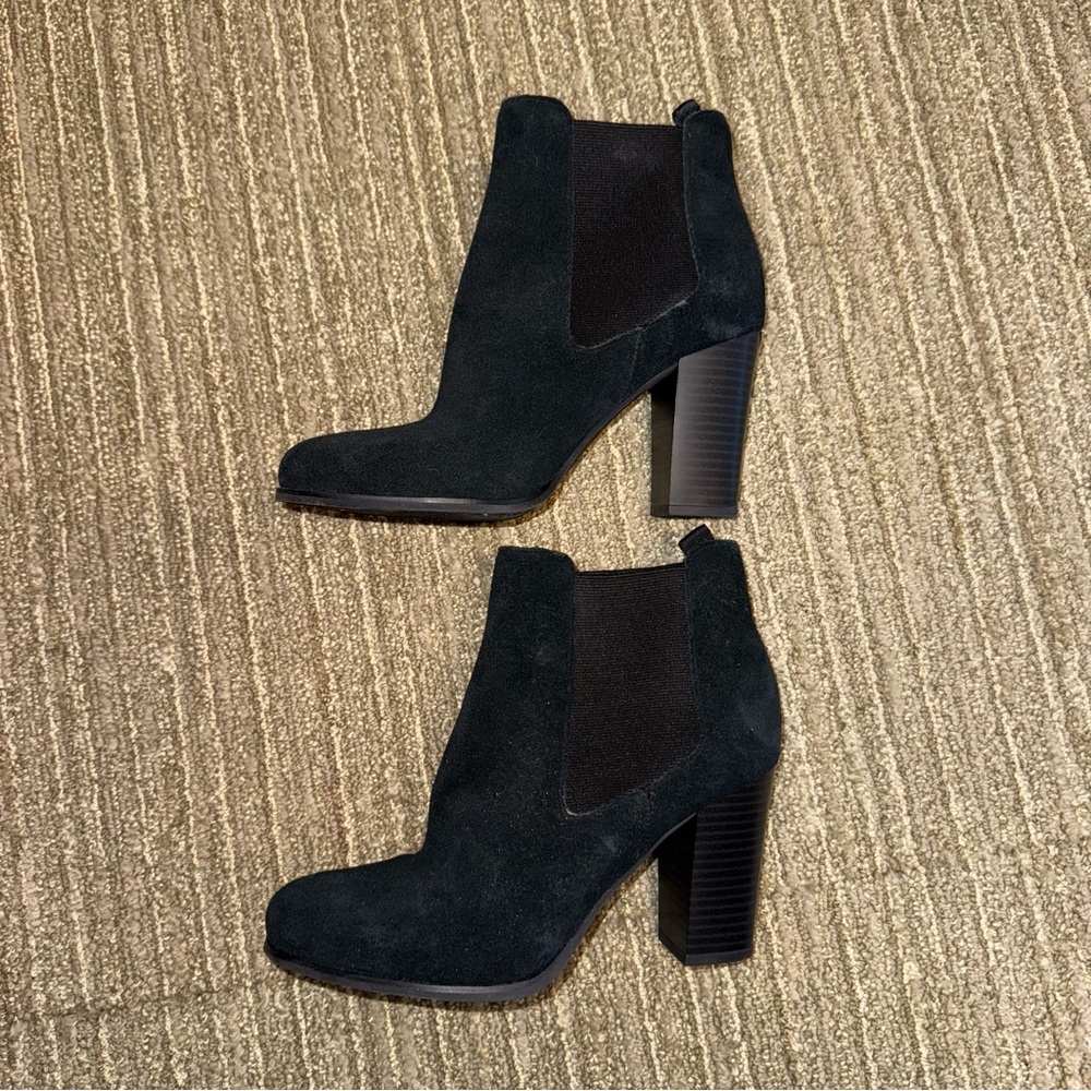 Michael Kors Suede Block Heel Ankle Booties - Picture 3 of 7